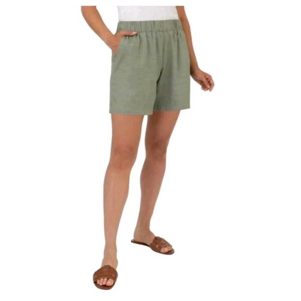 BLANKNYC Womens Shorts Green Pull-On Pockets High-Waist Relaxed Fit Drawstring